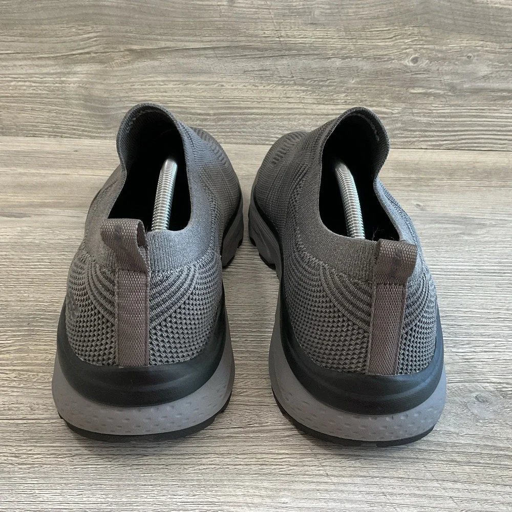 Skechers Mens Size 13 Grey Mesh Relaxed Fit Goga Mat Arch Walking Slip On Shoes
